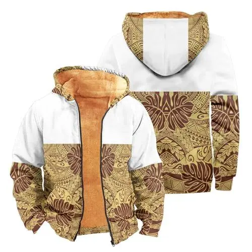 Produktbild: Generisch Fleecejacke Herren Warm FleeceFutter Winterjacke Fleece Winter Thermojacke Kariert Reißverschluss Jacke mit Kapuze Stilvoll Coole Bedrucken Jackett Outdoor Innenfleece Winterparka Orange M