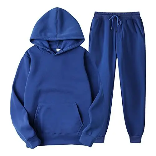 Produktbild: Generisch Frauen mit Hosen Hoodie Plus Freizeit Winter mit Kapuze Frauen Anzüge Hausanzug Damen Schwarz (Blue, XXL)