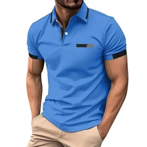 Produktbild: Generisch Freizeit Sport Sommer Poloshirts Blau M