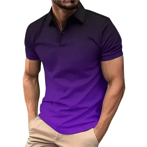 Produktbild: Generisch Freizeit Sport Sommer Poloshirts Lila 2XL