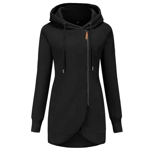 Produktbild: Generisch Friday Black Angebote 2024 Ab Wann Datum Damen Jacke,Zipper Hoodie Fleecejacke Longpullover Fleecepullover Winterjacke Sweatshirt Kapuzenpullover Herbst Winter Pulli FüR Damen(Black,S)
