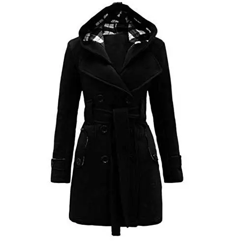 Produktbild: Generisch Friday Black Angebote 2024 Ab Wann Datum Jacke,Pullover Damen Elegant ÜBergangsmantel Trenchcoat Strickjacke Mantel Damen Winter Fleecejacke Wintermantel Damen Warm Winterjacke(Black,XXL)