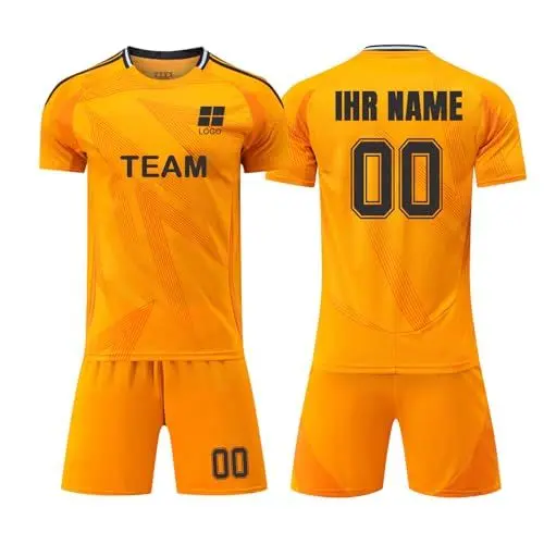 Produktbild: Generisch Fußball Trikot Kinder Erwachsene 24/25 Heim/Auswärts, Personalisiert Fussball Trikot Jungen mit Eigenem Namen Nummer Logo, Fußballtrikot-Shorts-Set für Jungen und Männer #1
