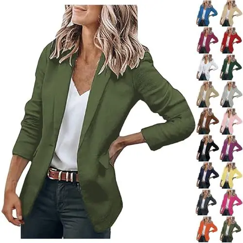 Produktbild: Generisch Hosenanzug Damen Festlich Gehrock Damen Trauerkleidung Damen Damen Blazer Schwarz Damen Blazer Elegant Modern Blazer Weiss Damen Elegant Anzüge Damen Elegant Weiße Jacke Schwarz Xl