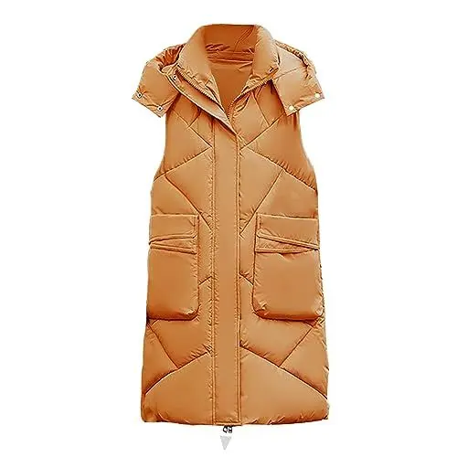 Produktbild: Generisch Gehrock Damen Jacke Online| Jacken Damen : Jacken mit Kapuze, ärmelloser Pullover, Weste, Bluse, Hemden, Mantel, Sweatshirt Lange Jacke Damen Winter Winterjacke MäDchen 158 (Orange, XXXL)