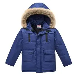 Produktbild: Generisch Gutscheine Winterjacke Mädchen Daunenjacke Verdicken Mantel Warm Wintermantel mit Abnehmbar Kapuze Jacken Puffer Jacket Kinder Parka Kapuzenjacke Daunenmantel Winterparka Marine, 3-4 Jahre