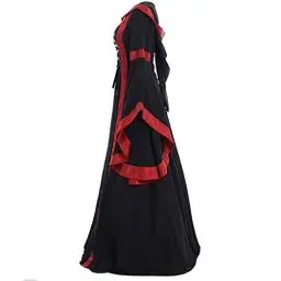 Produktbild: Generisch Halloween Damen Kostüm Dress Cosplay Karneval Kleider Trägerkleid Vintage Abendkleid Halloween Gothic Vintage Clothes Cosplay Viktorianischen Kleider Maxikleid (Black, S)