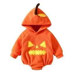 Produktbild: Generisch Halloween Kostüm Baby Unisex, Süßes Kürbis kostüm für Kinder, Lange Ärmel Baumwolle Baby Halloween Costume, Faschings kürbiskostüm für Kleinkinder Von 0-18 Monaten, Faschingskostüm Säugling