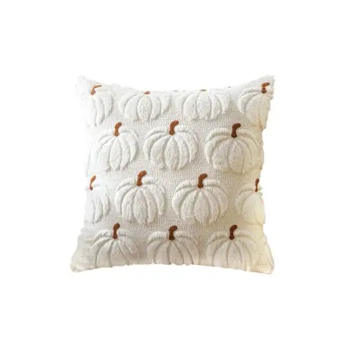Produktbild: Generisch Halloween Kürbis Deko Kissenbezug Kopfkissenbezug,Dekokissen,Die Sich Für HalloweenDekorationen Eignen,Pillowcase Für Kopfkissen Und Zierkissen(Weiß,45X45)