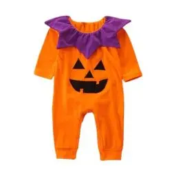 Produktbild: Generisch Halloween Kürbises Kostüm Baby Halloween Pumpkin Overall Kinder Locker Onesie Unisex Halloween-Kostüm Party Spielanzug Atmungsaktive Kinderkostüme Baby Set Halloween Karneval Kostüm