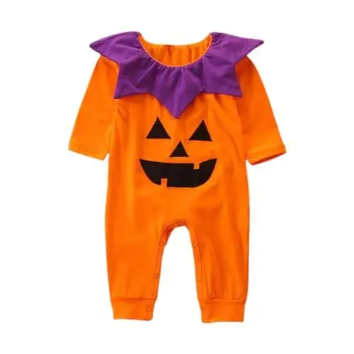 Produktbild: Generisch Halloween Kürbises Kostüm Baby Halloween Pumpkin Overall Kinder Locker Onesie Unisex Halloween-Kostüm Party Spielanzug Atmungsaktive Kinderkostüme Baby Set Halloween Karneval Kostüm