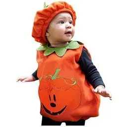 Produktbild: Generisch Halloween Kürbises Kostüm Baby Halloween Pumpkin Overall Unisex Atmungsaktive Onesie Mädchen Jungen Halloween-Kostüm Locker Spielanzug Cosplay Kinderkostüme Baby Set Festival Outfit