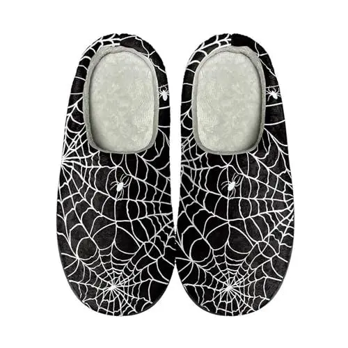 Produktbild: Generisch Halloween Schuhe Damen Hausschuhe Cute Pantoffel (Warmes Upgrade) Warme Hausschuhe für Damen,Weich und Bequem,Wärmen Ihre Füße Im Winter. Filzsohle (Black,42)