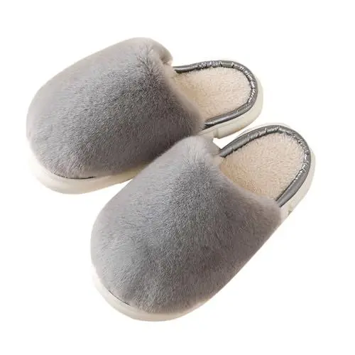 Produktbild: Generisch Hausschuhe Damen Mit FußBett Winter Boots (Warmes Upgrade) Warme Hausschuhe für Damen, weich und bequem, wärmen Ihre Füße im Winter. Lammfell Pantoffeln Damen Hausschuhe Kind (Grey, 43)