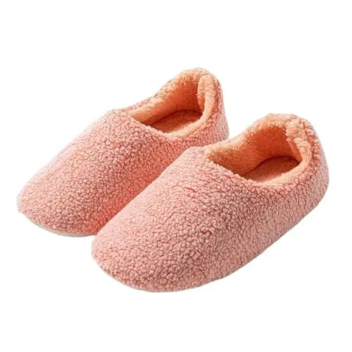 Produktbild: Generisch Hausschuhe Damen Winter Wärme Bequem Plüsch Memory Foam rutschfeste Indoor Pantoffeln Damen Lammfell-Hausschuhe Filz Hausschuhe Damen Hausschuhe