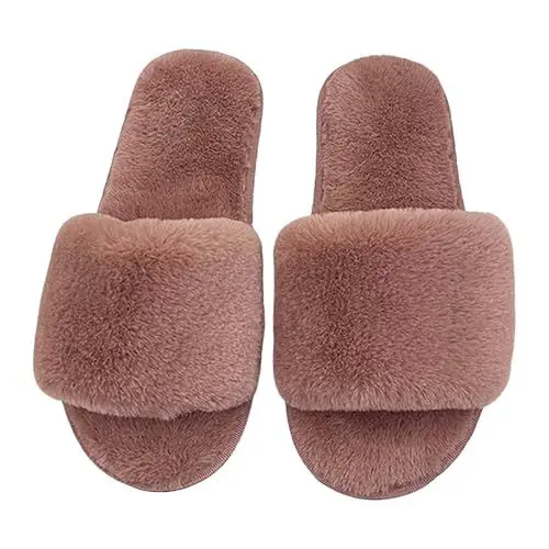 Produktbild: Generisch Hausschuhe Damen Winter Wärme Bequem Plüsch Pantoffeln Indoor Home rutschfeste Kuschelig Weite Leicht Slipper Hausschuhe Damen Wolle Warme Pantoffeln Lammfell Pantoffeln