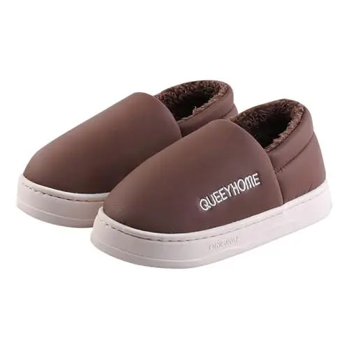 Produktbild: O𝗿thopädischer Damenschuh Samt Warm Dicke Sohle Anti Rutsch Home Indoor Freizeitschuhe Hausschuhe Mit Fell Damen (Coffee, 40)
