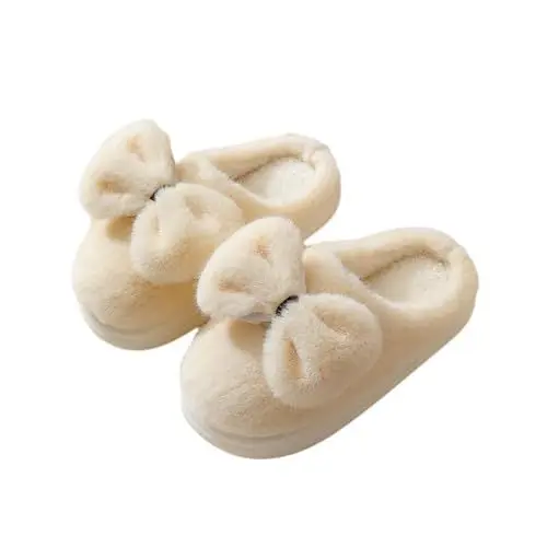 Produktbild: Generisch Hausschuhe Lammfell Hausschuhe Damen Pantoletten Damen Casual Plüsch Flachboden Hausschuhe Plüsch Hausschuhe Warme Hausschuhe Hausschuhe Kinder MäDchen 36 Hausschuhe Winter (Beige, 40)