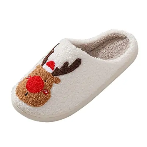 Produktbild: Generisch Hausschuhe Weihnachten Damen Hausschuh Faux Fur Slippers rutschfest Latschen Schlupfschuhe Pantoffeln Home Cozy Slippers Unisex Verbandsschuh Hausschuh Druckentlastend House Slippers Women