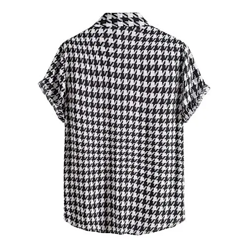 Produktbild: Generisch Hawaii Hemden original Bunte Hemden XXXL Hemden Herren karriert Baumwolle Sommer Hemden Herren weiß Hawaii Hemden Totenkopf Herren Hemden Stehkragen bügelfrei Retro Hemden 70er Herren
