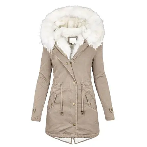Produktbild: Winterjacke Winterjacke Mädchen Skipullover Damen Umstandsjacke Warmer Wintermantel Damen Lang Outdoor Mantel Damen Winter Wollmantel Damen Winter Winterjacke Damen Lang Beige S