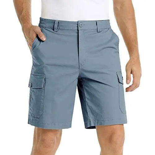 Produktbild: Generisch Herren-Sommershorts mit Taschen für Komfort und leichte, lässige Arbeitsshorts aus Twill-Baumwolle mit elastischem Bund Schneehose Kinder (Sky Blue, XXXXL)