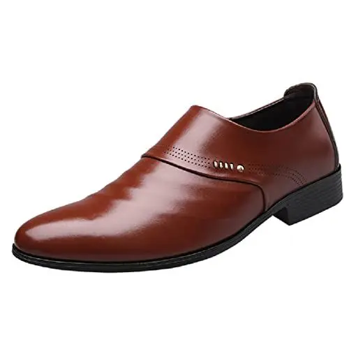 Produktbild: Generisch Herren Schuhe Leder Chukka Boots Schnürschuhe Smoking Elegante Business Formal Work Hochzeit Anzugschuhe Schnürsenkel Black Shoes for Men Trachtenschuhe