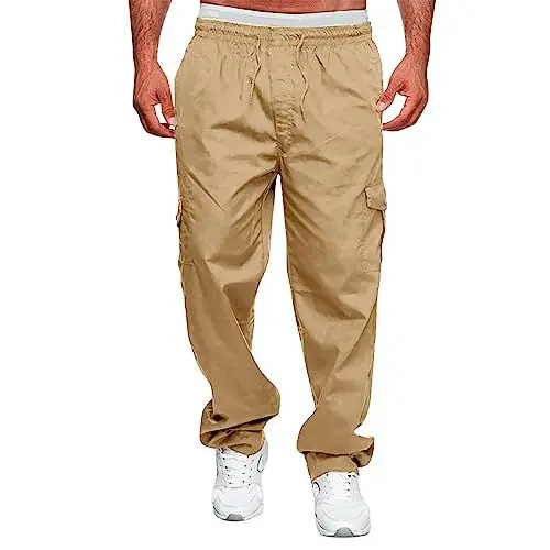 Produktbild: Herren-Cargo-Jeans, lässige Denim-Hose, Klassische gerades Bein, Normale Passform Jogginghose Herren Winter warm Cargohose Herren lang viele Taschen Tuchhose Herren