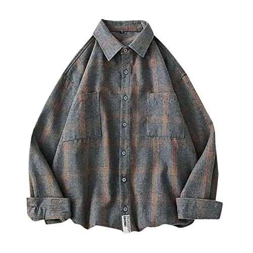 Produktbild: Generisch Herren Hemden 4XL urlaubshemd orange flanellhemd Herren kariert grün lila Hemden Herren Hemden Herren karriert Herren Hemden schwarz rot Jeans Hemden für Herren Slim fit