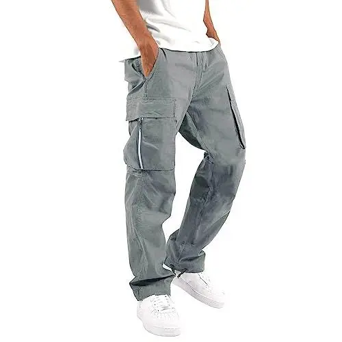 Produktbild: Cargohose Jogginghose Herren Sporthose Casual Freizeithose Sweatpants mit Taschen Cargohose Herren Stretch Cargohose Herren Stretch Lang Chino Hose Herren Gemustert