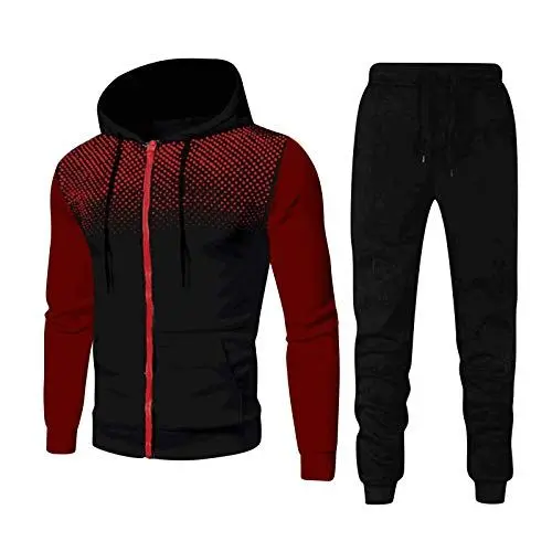 Produktbild: Generisch Herren Jogging Anzug Trainingsanzug Sportanzug aus Baumwolle Gym Warm Tracksuit Atmungsaktiv Hausanzug Herren Jogginghose Aeltere Herren Sport Hose Herren