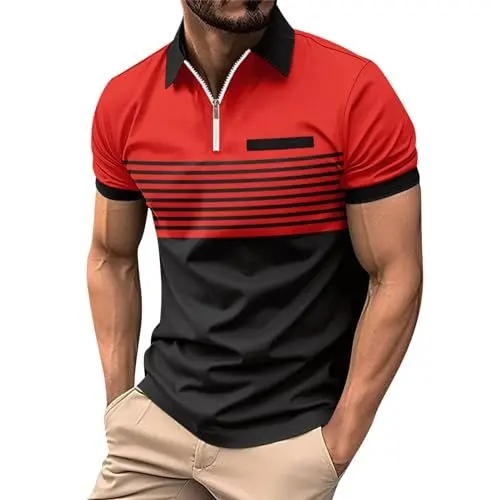 Produktbild: Generisch Herren Kurzarm Poloshirt Rot L