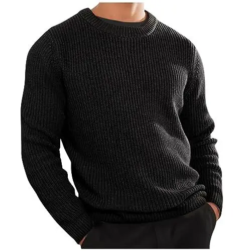 Produktbild: Generisch Herren Winter Pullover Winterpullover Herren Warm Pullover Herren Langarm Weich Winter Laufen Pullover Weite Crewneck Schlich Pullover Herren Lustige