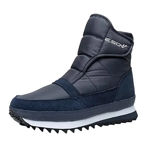 Produktbild: Generisch Herren Winter Schuhe Herren Stiefel Wasserdicht Schneestiefel Damen Winterstiefel Damen warm gefütterte Stiefeletten Schuhe Flache Outdoor Stiefeletten Ankle Boots Damen (Navy, 41)