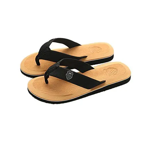 Produktbild: Generisch Herren Zehentrenner Bequeme Slip on Flip Flops Strand Surfen Sandalen Beach Badelatschen Rutschfest Leicht Hausschuhe Pantoletten Flache Cool Drag Freizeitsandale&Outdoorsandalen
