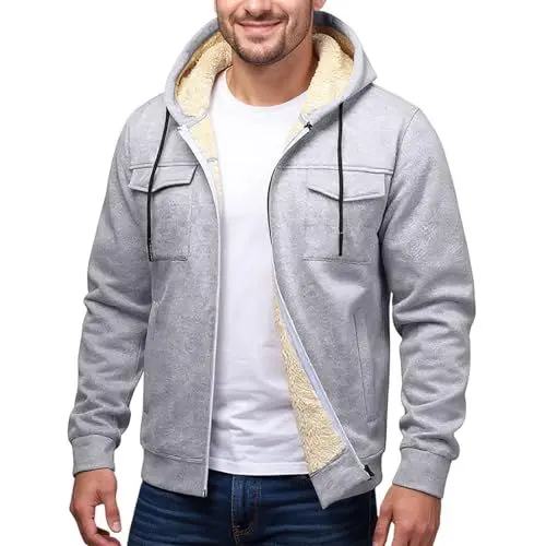 Produktbild: Generisch Herrenjacke - Reinfarbige Mode Jacke Herbst Winter Warm Casual Jacke Knopf Reißverschluss Top