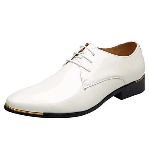 Produktbild: Generisch Herrenschuhe Oxford Leder Schnürschuhe Smoking Elegante Formal Work Hochzeit Anzugschuhe Schnürsenkel Elegante Schuhe Herren Oktoberfest Tracht Herren Schuhe