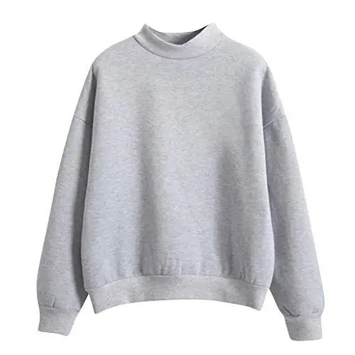 Produktbild: Generisch Hoodie Damen Einfarbiger Rollkragenpullover mit Langen Ärmeln und Sweatshirt für Frauen mit O-Ausschnitt Damen Bluse Oversize Modische Hoodies & Sweatshirts Übergangs Oberteile