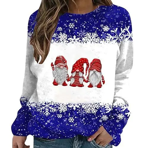 Produktbild: Generisch Hoodie Damen Pullover Oversize 2024 Modische Hoodies & Sweatshirts Weihnachten Schneemann Backprint Langarm Sweatshirt Kuschel Lässig Streetwear Kapuzenpullover