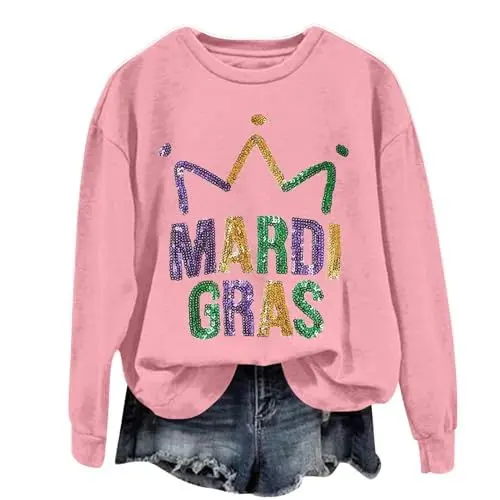 Produktbild: Generisch Hoodie Damen Pullover Oversize Modische Hoodies & Sweatshirts Rundhalsausschnitt Sweatshirt Langarm Oberteile Kapuzenpulli Übergangs Hoody Bedrucken Tops Oberteil
