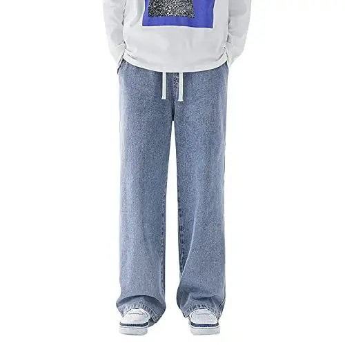 Produktbild: Generisch Hose Herren Patchwork Farbblock Jeans Straight Leg Denim Jeans Retro Lose Hose Jogginghose Streetwear für Männer Herrenjeans Stretch Herren Sommer Herren Stretch Jeans 34/32