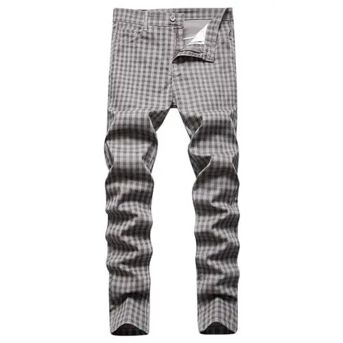 Produktbild: Generisch Hose Herren Patchwork Farbblock Jeans Straight Leg Denim Jeans Retro Straight Hose Jogginghose Streetwear für Männer Herren Hose Jeans Motorrad Jeans Herren Herren Stretch Jeans Shorts