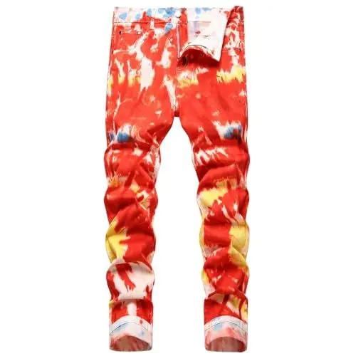 Produktbild: Generisch Hose Herren Patchwork Farbblock Jeans Straight Leg Denim Jeans Retro Straight Hose Jogginghose Streetwear für Männer beggy Jeans Schwarze Anzughose Herren Jeanshose Herren Stretch schwarz