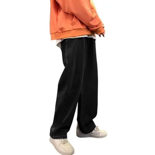 Produktbild: Generisch Hosen Herren Jeans Denim Hose Jeanshose Herren Baggy Jeans Herren Straight-Leg Stretch Mit Taschen Einfarbig Hose Herren Lässiges