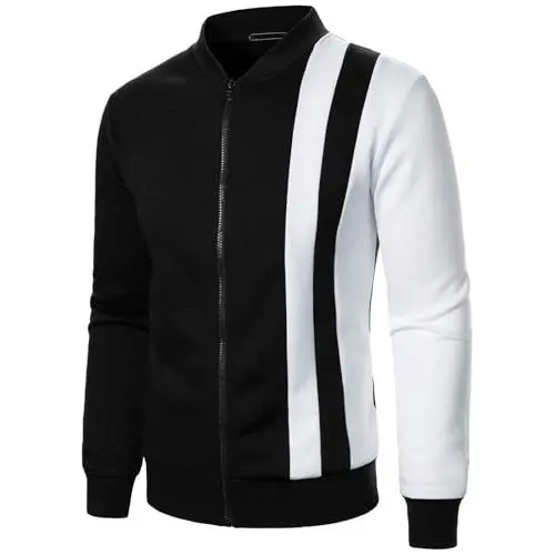 Produktbild: Generisch Jacket Men Wintermantel Herren Jacken Herrenjacke Blouson Jacke Herren Outdoor Kleidung Herren Fleece Weste Herren Cardigan Hoodie Herren Reißverschluss College Jacke Jungen Schwarz L