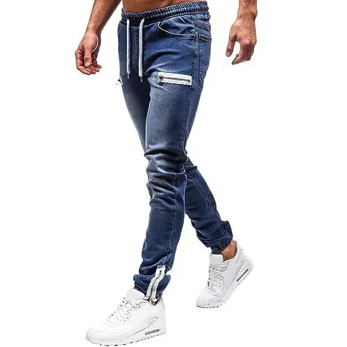 Produktbild: Generisch Jeans Hosen für Herren Jogginghose Jeansoptik Herren 6XL männer Jeans Baggy y2k Baggy Jeans männer hellblau aus Deutschland Herren Jeans breite nähte 36/36 männer Jogging Jeans Slim