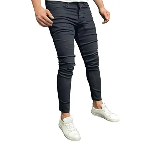 Produktbild: Herren Jeans 40/30 Stretch Regular Schwarze breite Jeans Herren Herren Hosen Jeans mit Schlag Hosen Herren Jeans Stretch 38/36 Herren Baggy Jeans hip hop Herren Jeanshosen schwarz