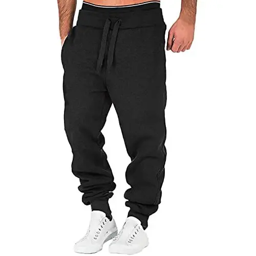 Produktbild: Generisch Jog Pants Herren Jogginghose 1er2er mit elastischem oder offenem Beinabschluss Taschen Regular Fit Sport Kleidung männer sportsachen Herren Gym Blaue Jogginghose Herren