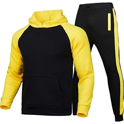Produktbild: Generisch Jogginganzug Baumwolle Herren Hoodie Herren Anzug 2-Teiliges Freizeitanzug Trainingsanzug Langarm Jacke Fussball Trainingsanzug Hoodie mit reißverschluss Herren Anzug Schwarz Herren 4XL