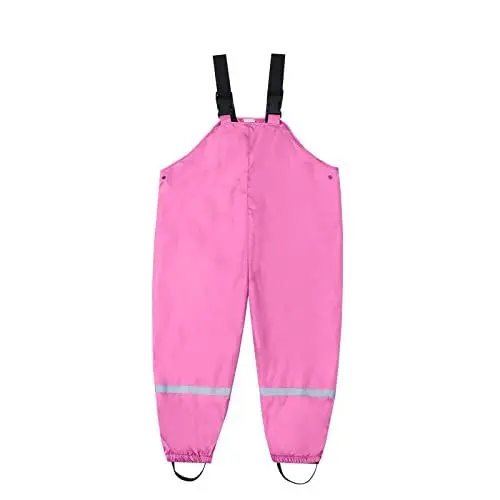 Produktbild: Generisch Junge Stoff Kinder Playsuit Kleinkind doppelt wasserdicht Overall Winddicht warm Regen Kleidung Schlamm Latzhose Outdoor Overall Strampler & Overall Regenponcho Kinder (Hot Pink, 8-9 Years)